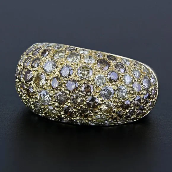 Cartier 18k Yellow Gold 4-Carat Diamond Sauvage Dome Ring c.1994 - Picture 6 of 10